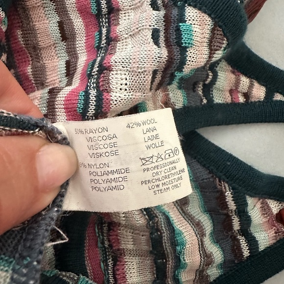 Missoni Italian knit top. Multi color gorgeous with white black or turquoise - Picture 4 of 4